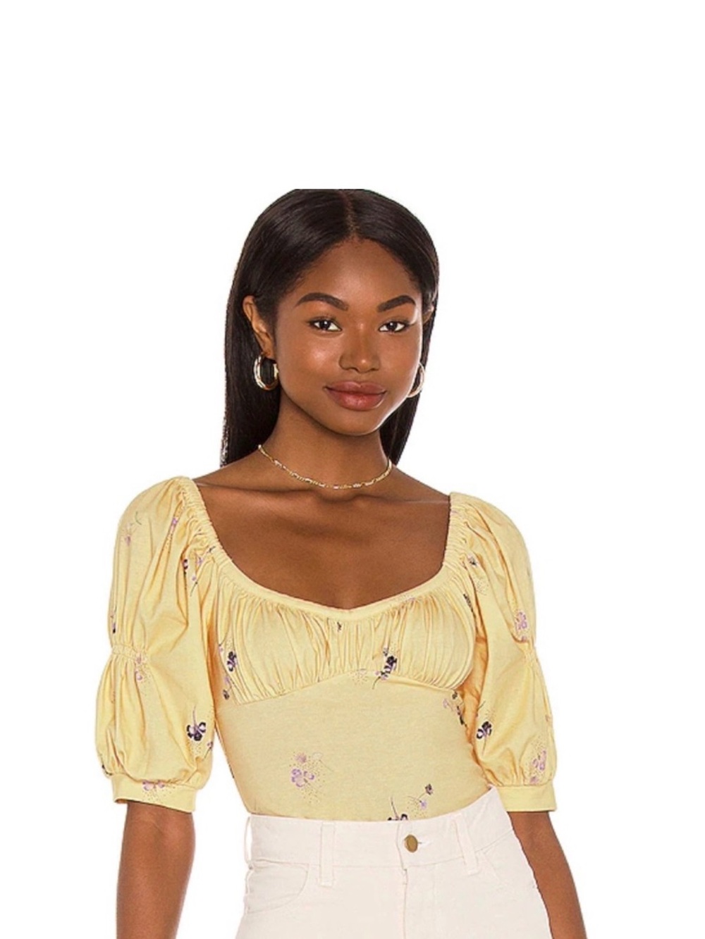Free People Play Date Bodysuit - Butter Cup Floral